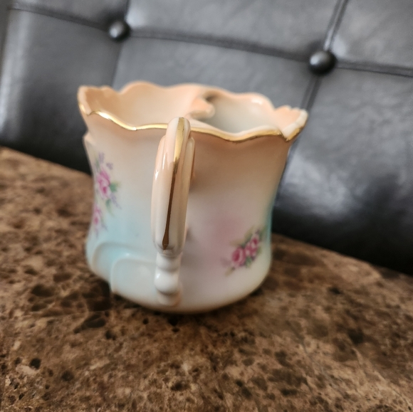 Brandenburg Gilded Porcelain Moustache or Shaving Mug GOLD W/PINK ROSES EUC - Picture 3 of 5